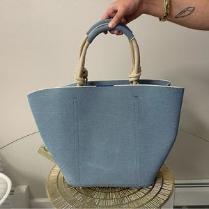 Rothy's The Rope Tote Indigo Blue Knit Tote Shoulder Bag.